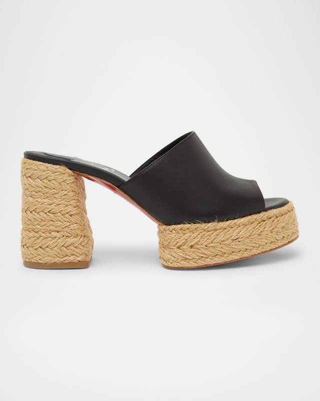 Calakala Leather Red Sole Espadrille Mules
